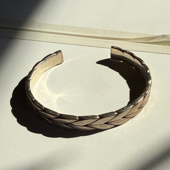 Isabel Marant Sterling Silver Braided Open Cuff Bracelet - Picture 2 of 5